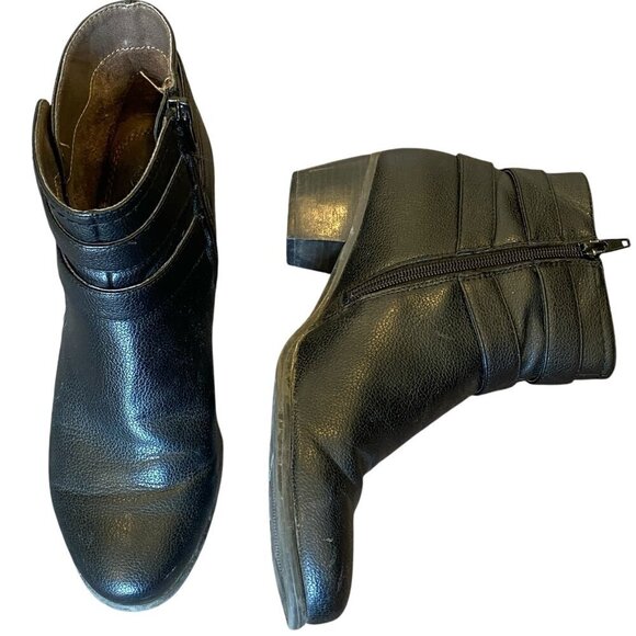 Natural Soul Karmen Moto Ankle Booties Hipster Biker Sz 8M Black #341C - Picture 4 of 9